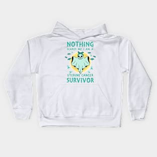 Uterine Cancer Awareness - boo ghost halloween Kids Hoodie